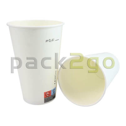 Weißer Kaltgetränkebecher 400ml aus Pappe - Gruppe