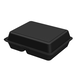 Mehrweg Menübox "ToGo" Large, 2-geteilt aus PP, schwarz - 25,2x20,3x8,4cm, 1200ml