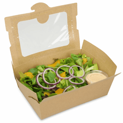 Bio-Foodcase - Snackbox mit Sichtfenster, beschichtet, braun - 2000ml