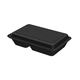 Mehrweg Menübox "ToGo" Medium, 2-geteilt aus PP, schwarz - 24,6x15,7x6,1cm, 800ml