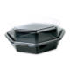 Octaview box, 8-hoekig Duni, saladebakjes zwart met doorzichtig deksel - 1300ml