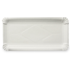 Pappteller eckig - 11x24cm TOPKRAFT, papierbeschichtet, Frischfaser