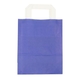 Papieren draagtassen 22+10x28cm - Kraft, donkerblauw met wit handvat