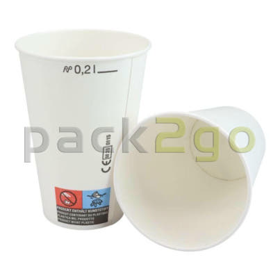 Weißer Kaltgetränkebecher 200ml aus Pappe - Gruppe