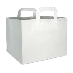 Papiertragetaschen f. Kuchen, Konditortragetaschen 32+17x27cm - extra Kraft weiß
