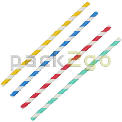 Papiertrinkhalme farbig einzeln