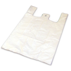 Hemdchen-Tragetaschen - ND-Polyethylen (HDPE), weiß 25+12x45cm