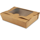 Bio-Foodcase - Snackbox mit Sichtfenster, beschichtet, braun - 1500ml