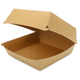 Burgerbox XL aus Frischfaser mit Klappdeckel, kompostierbar, braun - 14,5x14,5x8cm