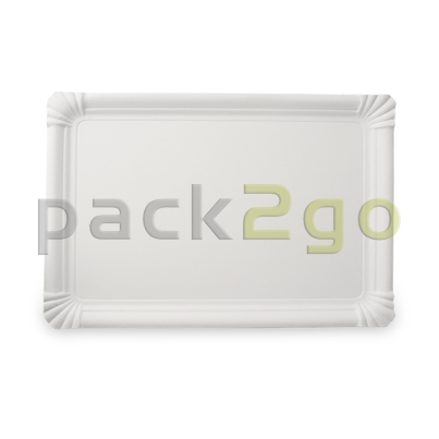 Pappteller eckig - 13x20cm TOPKRAFT, papierbeschichtet, Frischfaser