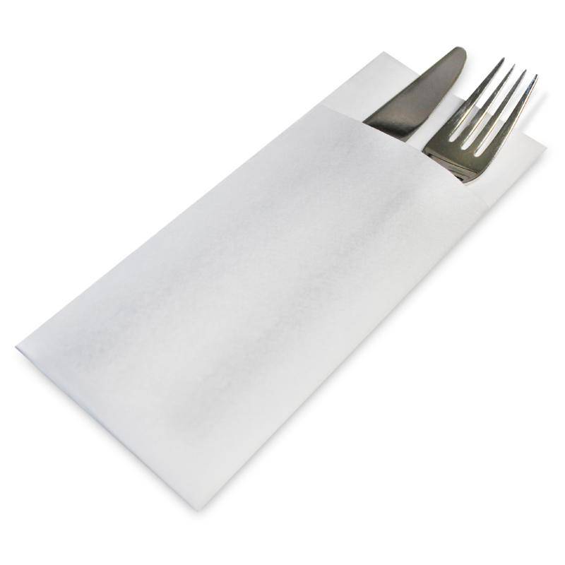 Serviettentaschen für Besteck aus Airlaid, Besteckserviette 33x40cm - weiß