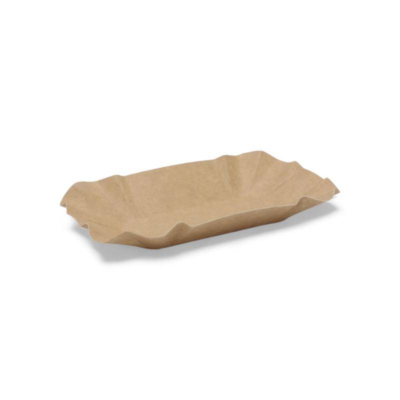 eckige Pappschale braun 9x14x3cm