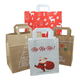 Papiertragetaschen "Santa Claus" 18+8x22cm - weißes Kraftpapier mit Weihnachtsmotiv
