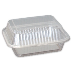Salatschalen PET, rechteckig mit Dome-Deckel - 650/450ml