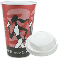 SPARSET - Coffee To Go Kaffeebecher "Coffee Grabbers" - 16oz, 400ml, Pappbecher mit weißem Deckel