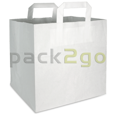 Papieren draagtassen 26 + 17 x 25 cm - kraft wit