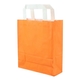 Papiertragetaschen 18+8x22cm - Kraft, orange mit weißem Griff