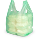 hemdtassen - HDPE (lagedrukpolyethyleen), groen - middelgroot 30+18x54cm