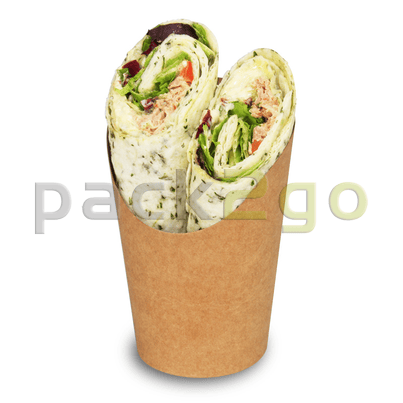 Wrap-Cups aus braunem Hartpapier, PE-beschichtet
