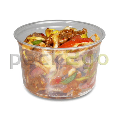 Deli Gourmet Container, exklusiver, glasklarer US-Feinkostbecher - 16oz, 400ml
