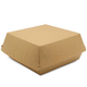 Burgerbox XL aus Frischfaser mit Klappdeckel, kompostierbar, braun - 14,5x14,5x8cm
