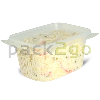 Feinkostbecher, Verpackungsbecher mit Deckel, klar, eckig (Kombipack) - 250ml