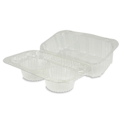 Klappbox für 2 Cupcakes / Muffins, PET, 191x115x95mm - glasklar