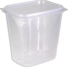 Feinkostbecher, Verpackungsbecher mit Deckel, klar, eckig (Kombipack) - 500ml