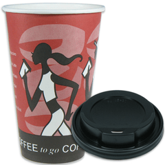 SPARSET - Coffee To Go Kaffeebecher "Coffee Grabbers" - 16oz, 400ml, Pappbecher mit schwarzem Deckel