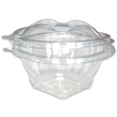 Saladebakjes rond - PET doorzichtig met deksel - 750ml