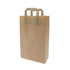 Papiertragetaschen 22+11x36cm - Kraft, braun, umweltfreundlich