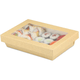 Snackbox mit Deckel und Sichtfenster, braun - 200x130x50mm