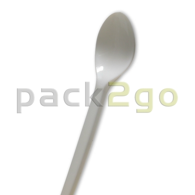 Mehrweg Kaffeelöffel, Plastik weiß, 125mm