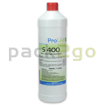 S-400 - Urin-/ Kalksteinlöser flüssig (ProLAB) für Pissoirs, Keramikbecken - 1L-Flasche