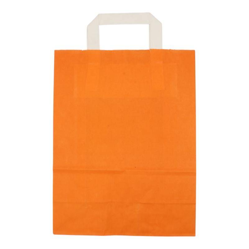 Orange Papiertragetaschen 22+10x28cm