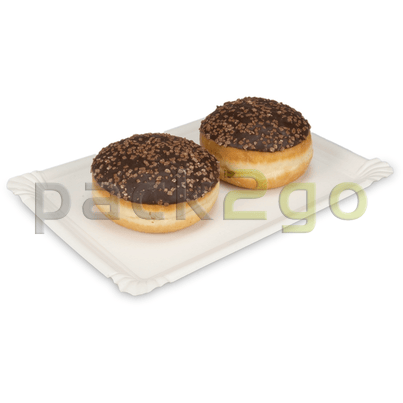 Pappteller eckig - 16x23cm TOPKRAFT, papierbeschichtet, Frischfaser