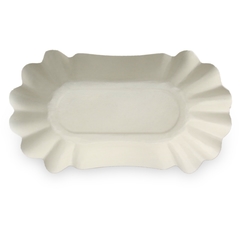 Pappschalen KU1 11x20x3cm oval unbeschichtet- Pommesschalen für Pommes Frites & Currywurst