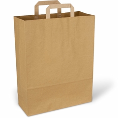 Papiertragetaschen aus 80g Kraftpapier - 32+12x40cm, braun