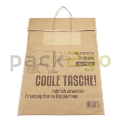 Bio Thermo-Tragetasche aus Papier Vorderseite