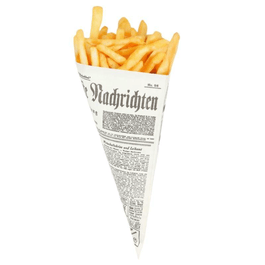 Produktbild von VEPATIM 200 Spitztüten Fettdicht – Pergamentersatz, 19x19x27 Cm, 125 G Füllgewicht, Kompostierbar, Weiß