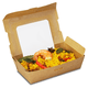 Bio-Foodcase - Snackbox mit Sichtfenster, beschichtet, braun - 1000ml