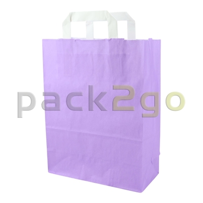 Violette Papiertragetaschen 22+10x28cm schräg