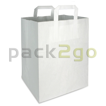 Papiertragetaschen 22+11x36cm - Kraft weiß