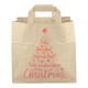 Papiertragetaschen "Xmas rot" 26+17x25cm - braunes Kraftpapier mit Weihnachtsmotiv