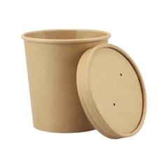 Brauner Suppenbecher mit Deckel angelehnt 450ml