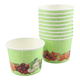Eisbecher mit "Früchte" Motiv, 140ml, grün - Hartpapier Becher aus Pappe