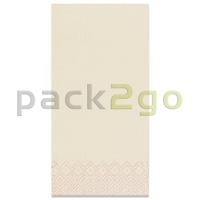 Tissue-Servietten GOURMET, 33x33 1/8 Falz, 3-lagig, Kopffalz - champagner - farbige Zellstoffservietten (ivory)