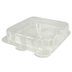 Klappbox für 4 Cupcakes / Muffins, PET, 200x190x75mm - glasklar