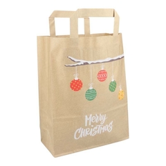 Papiertragetaschen "Weihnachtszweig" seitlich