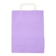 Papiertragetaschen 22+10x28cm - Kraft, violett mit weißem Griff